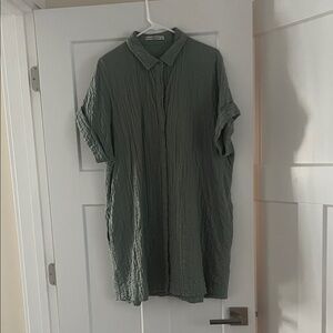 Abercrombie & Fitch Textured Green Mini Dress